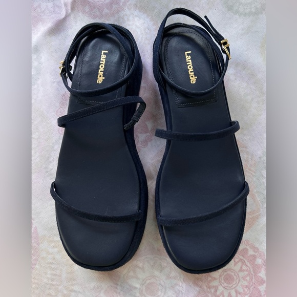 Larroude Blue Platform Sandals - Picture 3 of 13